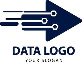 único e icônico simples dados seta logotipo. dados logotipo vetor