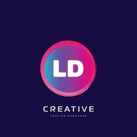 ld inicial logotipo com colorida modelo vetor. vetor