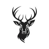 cervo, logotipo conceito Preto e branco cor, mão desenhado ilustração vetor