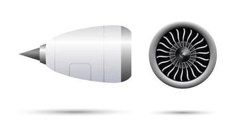 motor turbo jato 3D realista de avião, ilustração vetorial