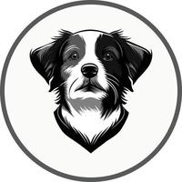 simples Preto e branco cachorro face vetor ilustração