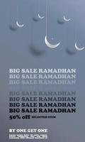 mega instantâneo venda Ramadã especial 50. fora com islâmico enfeite crescente lua zombar acima azul marinha cor elegante simples atraente eps 10 vetor