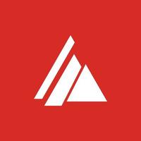 espalhados triângulo vetor logotipo isolado em vermelho fundo.