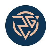 criativo simples inicial monograma zg logotipo projetos. vetor