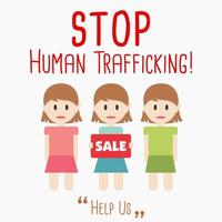 vetor ilustração do nacional escravidão e humano tráfico prevenção Projeto
