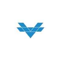 carta v simples geométrico plano polígono logotipo vetor