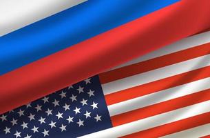 EUA e Rússia. fundo do vetor com bandeiras