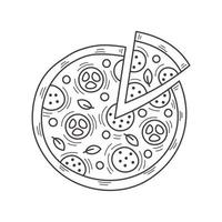 pizza círculo rabisco vetor