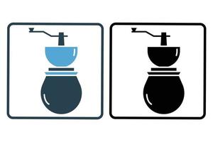 café moedor ícone ilustração. ícone relacionado para café elemento. sólido ícone estilo. simples vetor Projeto editável