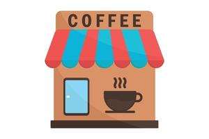 café fazer compras ícone ilustração. ícone relacionado para café elemento. plano ícone estilo. simples vetor Projeto editável