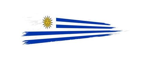 bandeira do Uruguai dentro grunge escova AVC. vetor