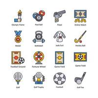 Esportes e prêmios vetor preencher oultine ícone Projeto ilustração. Esportes e prêmios símbolo em branco fundo eps 10 Arquivo conjunto 4
