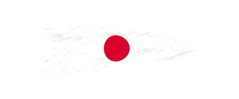 bandeira do Japão dentro grunge escova AVC. vetor