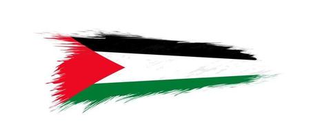 bandeira do Palestina dentro grunge escova AVC. vetor