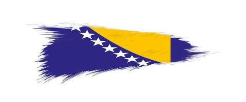 bandeira do Bósnia e herzegovina dentro grunge escova AVC. vetor