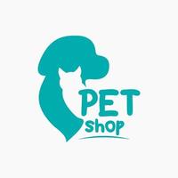 vetor animal fazer compras logotipo Projeto modelo. loja, veterinário clínica, hospital, abrigo, o negócio Serviços. plano ilustração