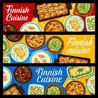 finlandês Comida restaurante refeições horizontal faixas vetor
