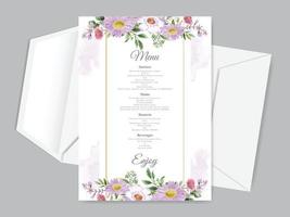 cartões de convite de casamento com design floral verde vetor