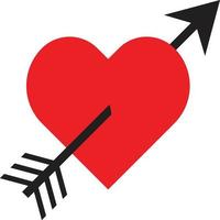 coração e flecha vetor