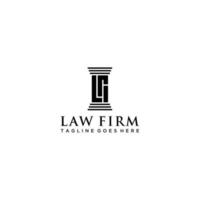 lg inicial para design de logotipo de escritório de advocacia vetor