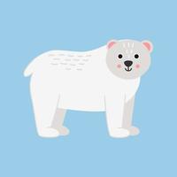 vetor ilustração do desenho animado fofa polar Urso isolado em azul fundo.