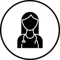 fêmea médico vetor ícone estilo