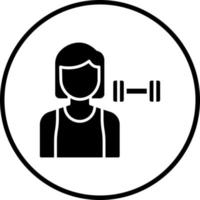 ginástica treinador fêmea vetor ícone estilo