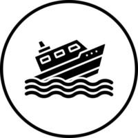 navio afundando vetor ícone estilo