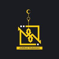 jumma mubarak sexta-feira mubarak em estilo de caligrafia árabe vetor