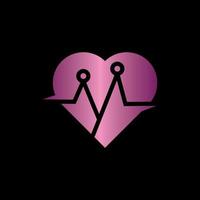 amor coração tecnologia o negócio logotipo vetor