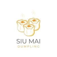 shumai siu mai siomai simples linha arte logotipo ilustração vetor