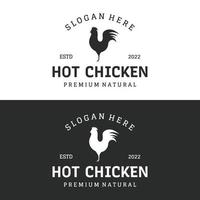 quente frango e frango perna logotipo modelo projeto, logotipo para restaurante, frito frango, rápido Comida e negócios. vetor