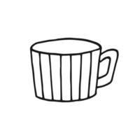 caneca de copo desenhada à mão. copo em estilo doodle. ilustração vetorial isolada no fundo branco. vetor