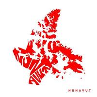Nunavut mapa letras arte. Nunavut mapa tipografia. vetor