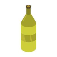 garrafa de vinho isométrica no fundo vetor