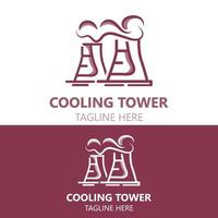 nuclear resfriamento torre plantar vetor ícone. fábrica placa. indústria símbolo. simples isolado logotipo