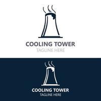 nuclear resfriamento torre plantar vetor ícone. fábrica placa. indústria símbolo. simples isolado logotipo