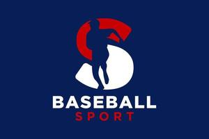 carta s beisebol logotipo ícone vetor modelo.