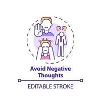 evite o ícone do conceito de pensamento negativo vetor