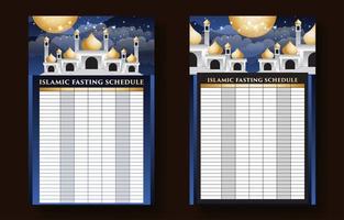calendário muçulmano de oração vetor