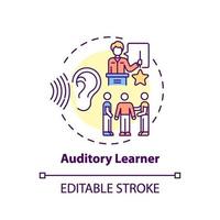 ícone do conceito de aluno auditivo vetor