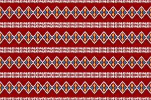 bela arte tribal étnica padrão. padrão sem emenda étnico ikat vermelho. estilo americano e mexicano. vetor