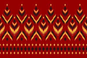 bela arte tribal étnica padrão. padrão sem emenda étnico ikat vermelho. estilo americano e mexicano. vetor