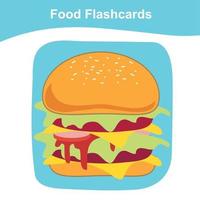 Comida flash card. fofa cartão de memória para crianças. cartão de memória coleção vetor