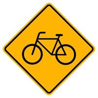 bicicletas de aviso apenas sinal de símbolo de estrada de tráfego isolado no fundo branco, ilustração vetorial eps.10 vetor