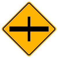 Sinal de símbolo de estrada de cruzamento de cruzamento de 4 junção isolado no fundo branco, ilustração vetorial eps.10 vetor
