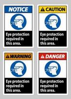 proteção ocular necessária nesta área em fundo branco vetor