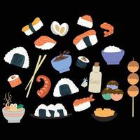 japonês Sushi conjuntos ,bom para gráfico Projeto recurso. vetor