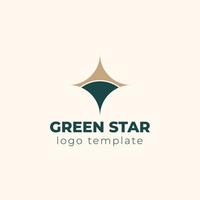 verde e ouro metade Estrela logotipo vetor