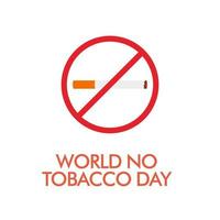 mundo não tabaco dia, uma cigarro com uma fumaça Projeto vetor ilustração modelo